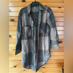 Free People Plaid Button Up